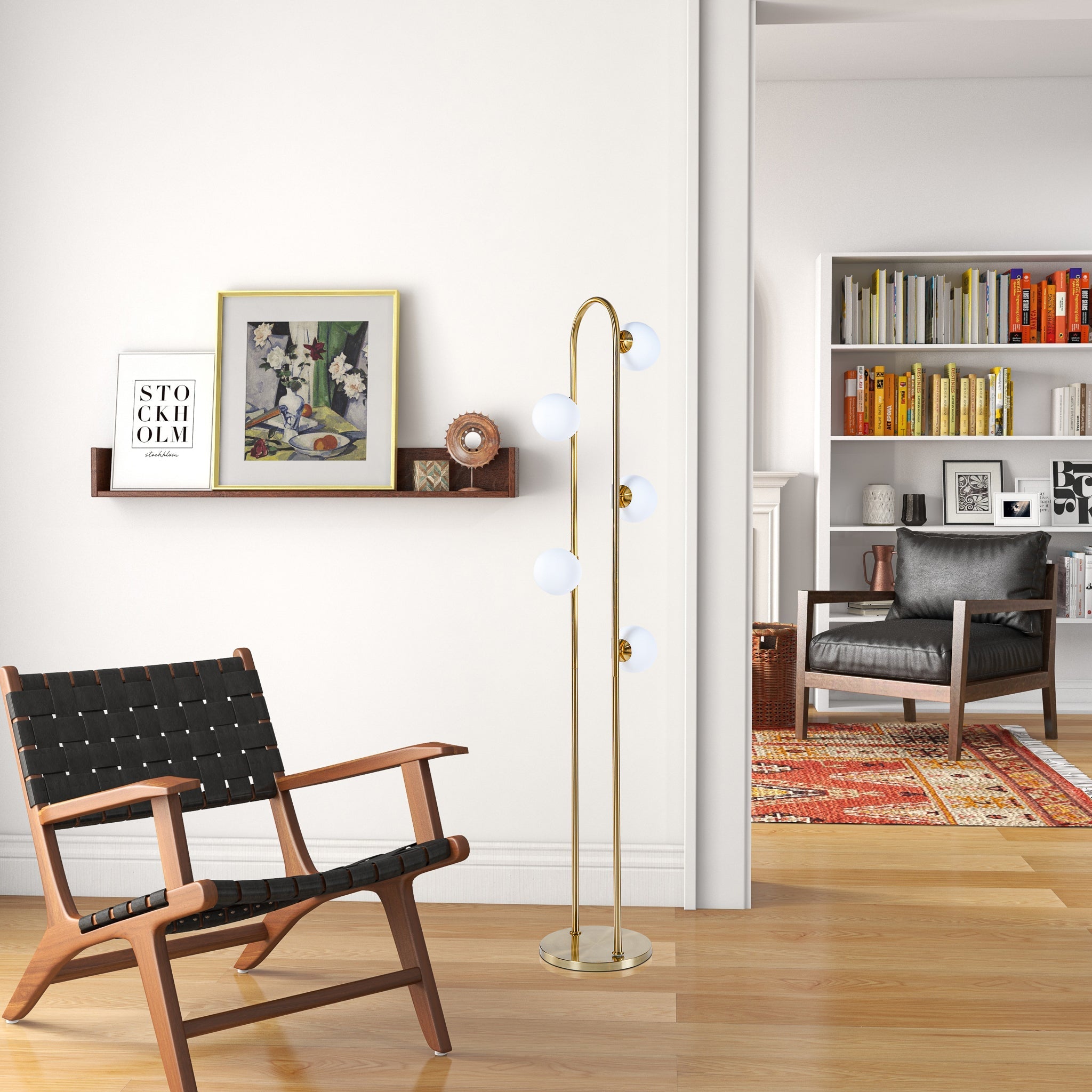 Artema Floor Lamp with White Globe
