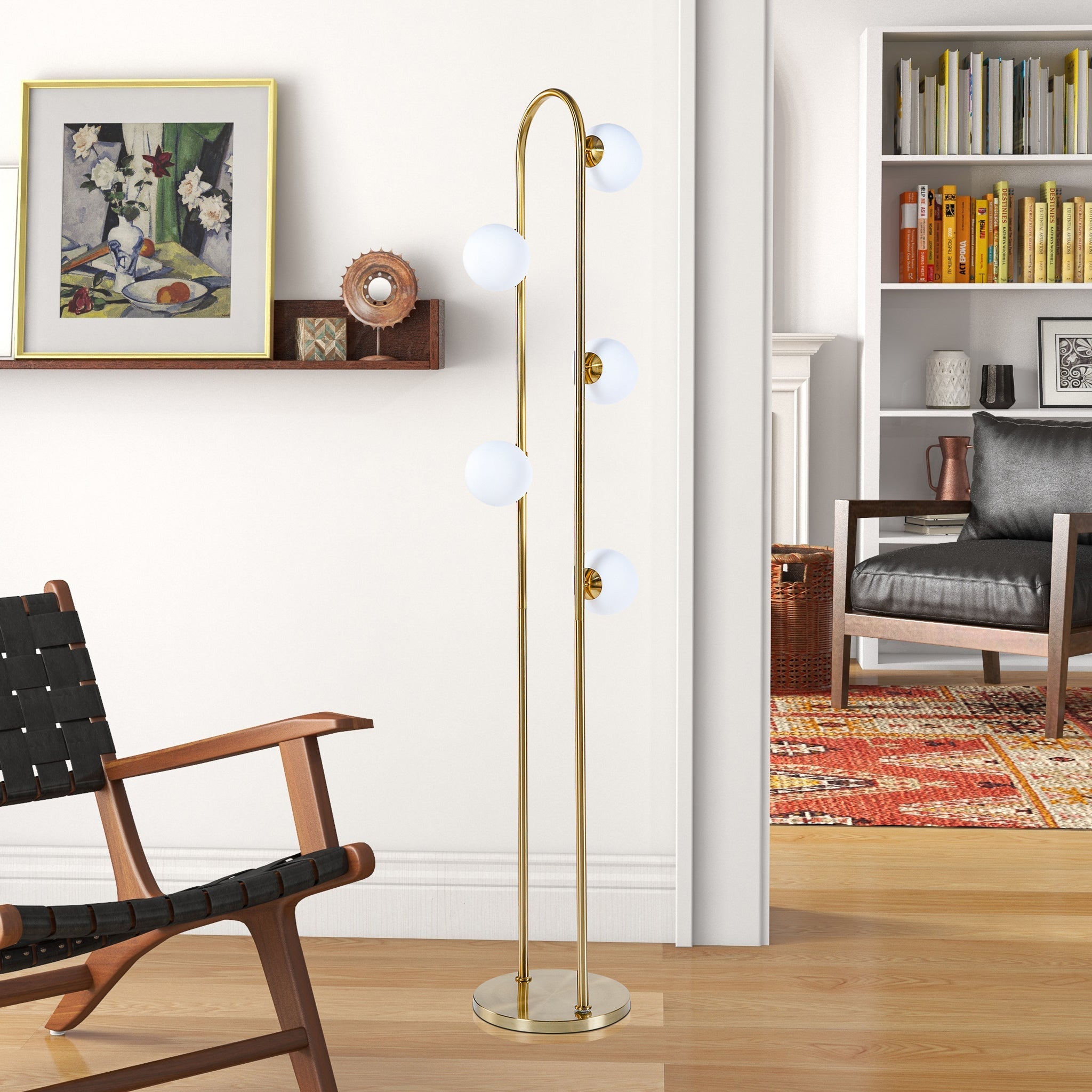 Artema Floor Lamp with White Globe