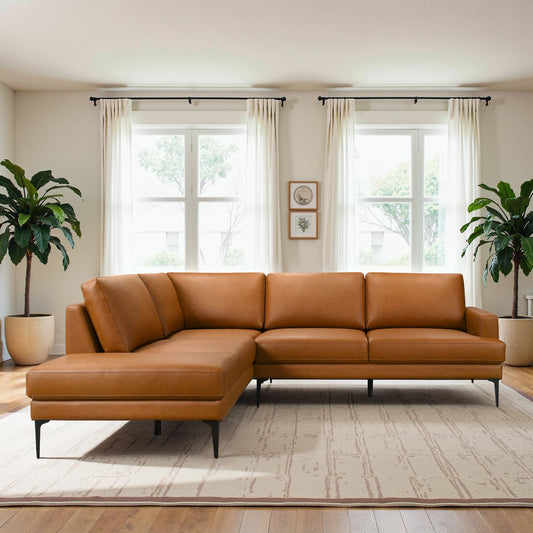 Bristol Durable Vegan Leather Left-Facing Sectional Sofa