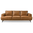 Knox Genuine Tan Leather Comfortable Sofa