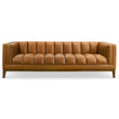 Melissa Mid-Century Cognac Vegan Leather Modern Sofa