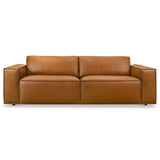 Uvalde Mid-Century Modern Vegan Leather Luxurious Sofa