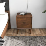 Alexandra Walnut Nightstand - 2 Drawers