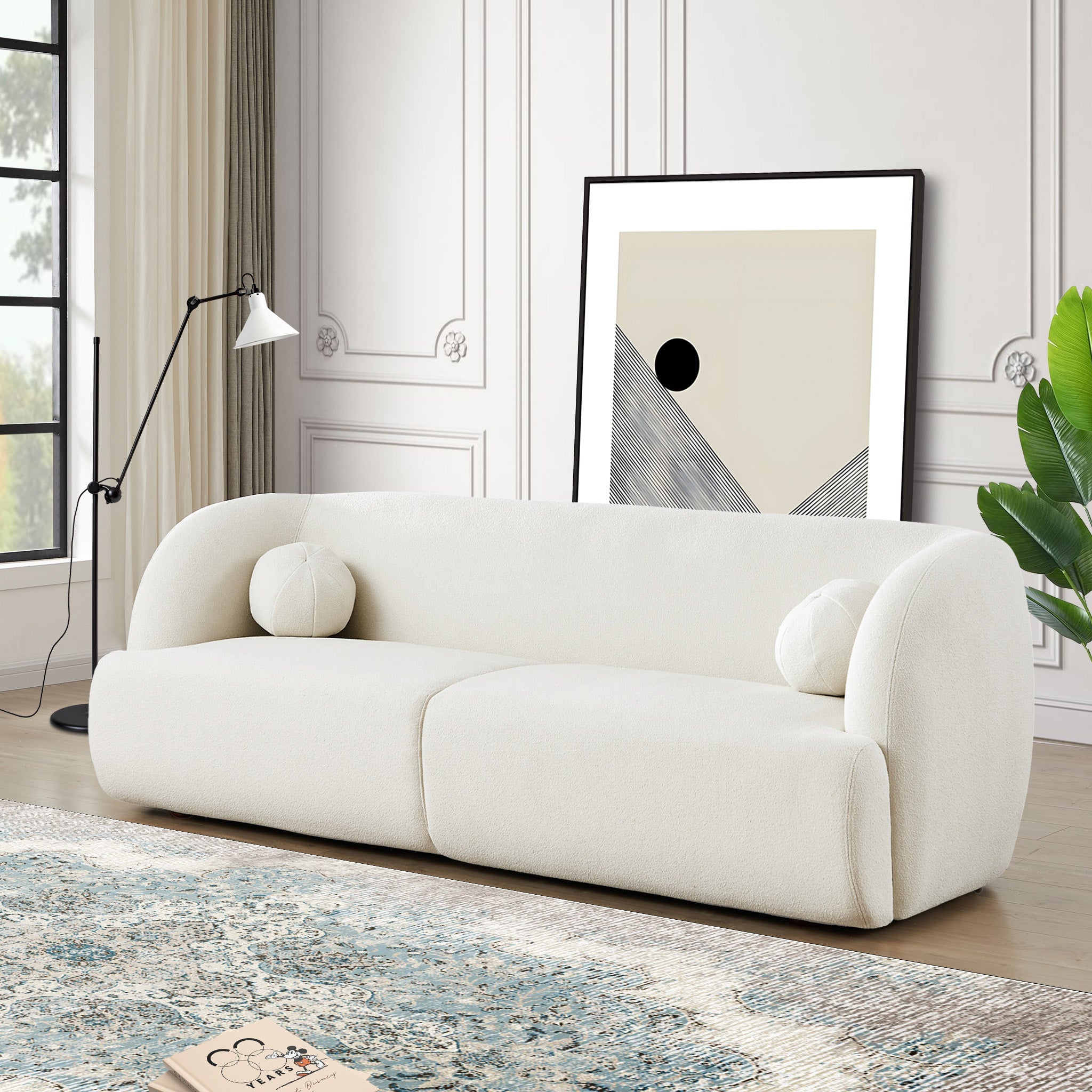 Anna Ivory Boucle Sofa