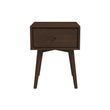 Avery Solid Wood Walnut Night Stand with Single Drawer