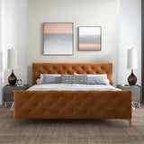 Bailey Cognac Velvet King Bed