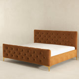 Bailey Cognac Velvet King Bed