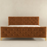 Bailey Cognac Velvet King Bed