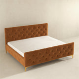 Bailey Cognac Velvet King Bed