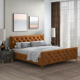 Bailey Cognac Velvet King Bed