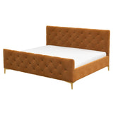 Bailey Cognac Velvet King Bed