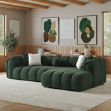 Beatrice Modern Tufted Dark Green Boucle Right-Facing Sectional Sofa