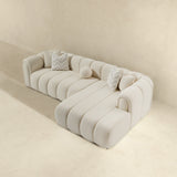 Beatrice Modern Tufted Ivory Boucle Right-Facing Sectional Sofa