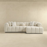 Beatrice Modern Tufted Ivory Boucle Right-Facing Sectional Sofa