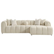 Beatrice Modern Tufted Ivory Boucle Right-Facing Sectional Sofa