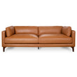 Bellrose Mid-Century Modern Genuine Leather Sofa