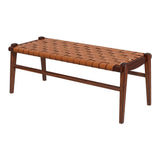 Cody Tan Leather Bench