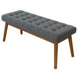 Delilah Modern Dark Gray Fabric Bench