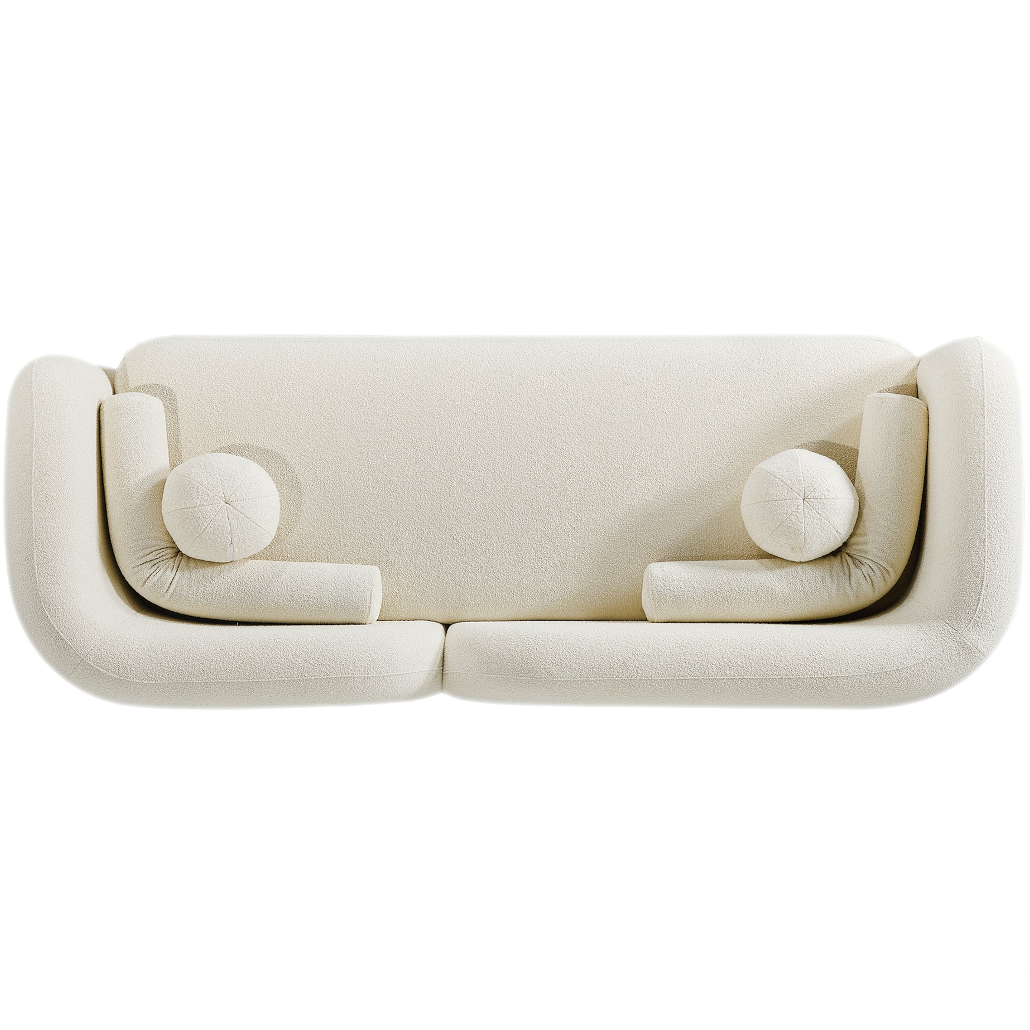 Donna Japandi Style Ivory Boucle Sofa