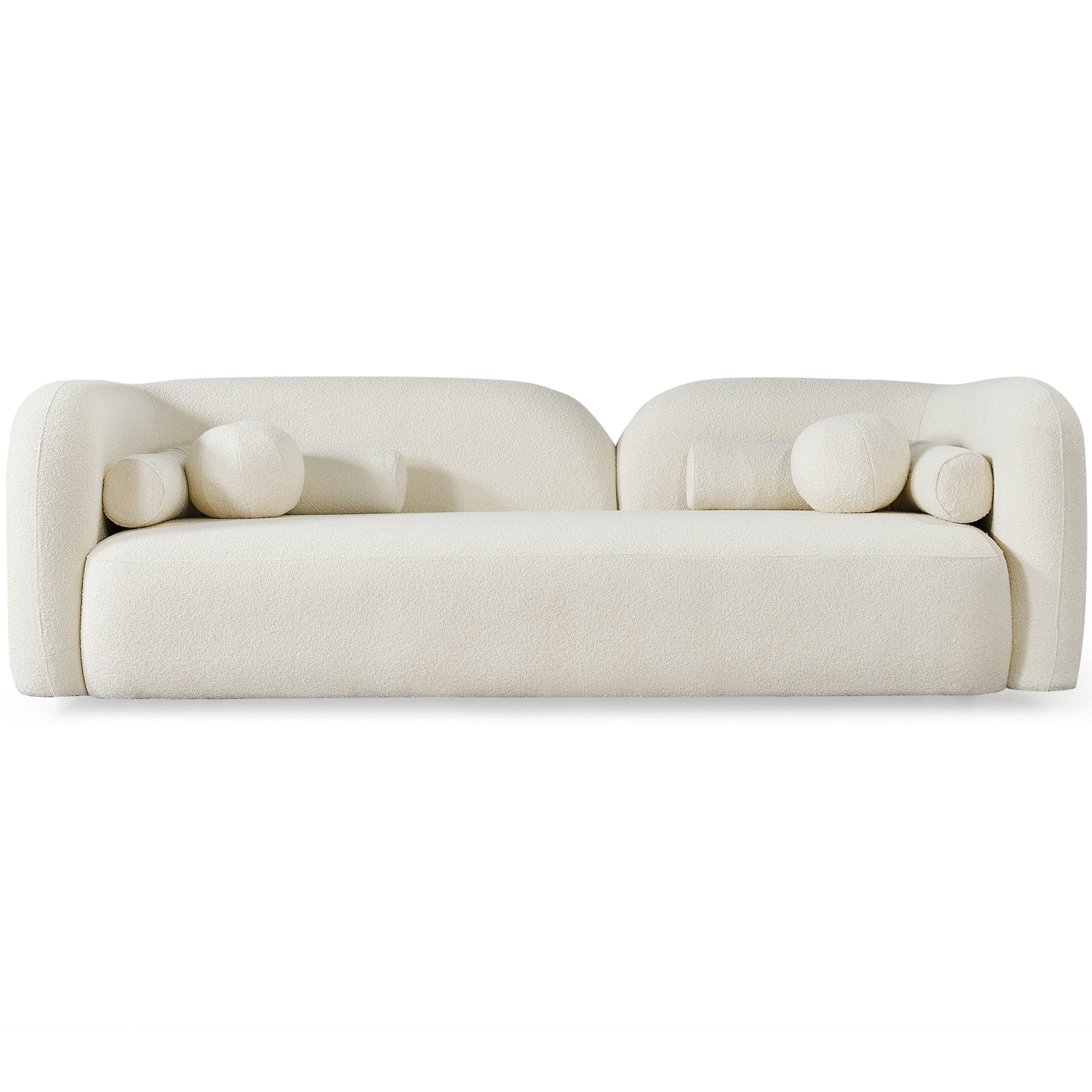 Donna Japandi Style Ivory Boucle Sofa