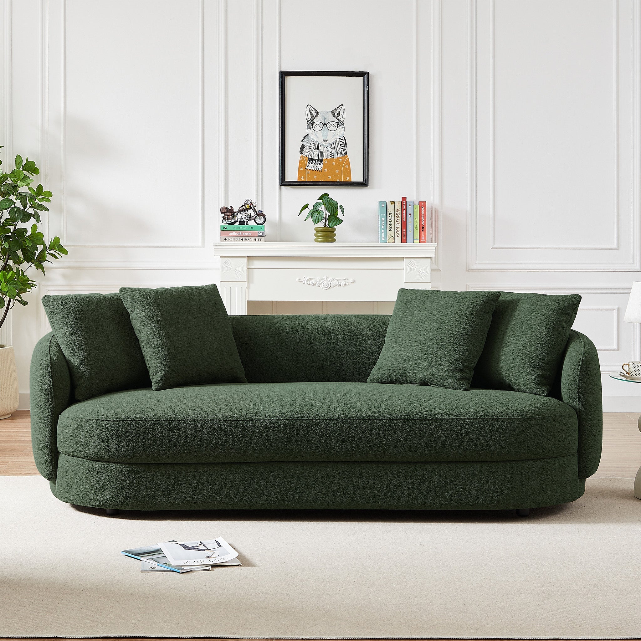 Dylan Modern Olive Green Boucle Sofa