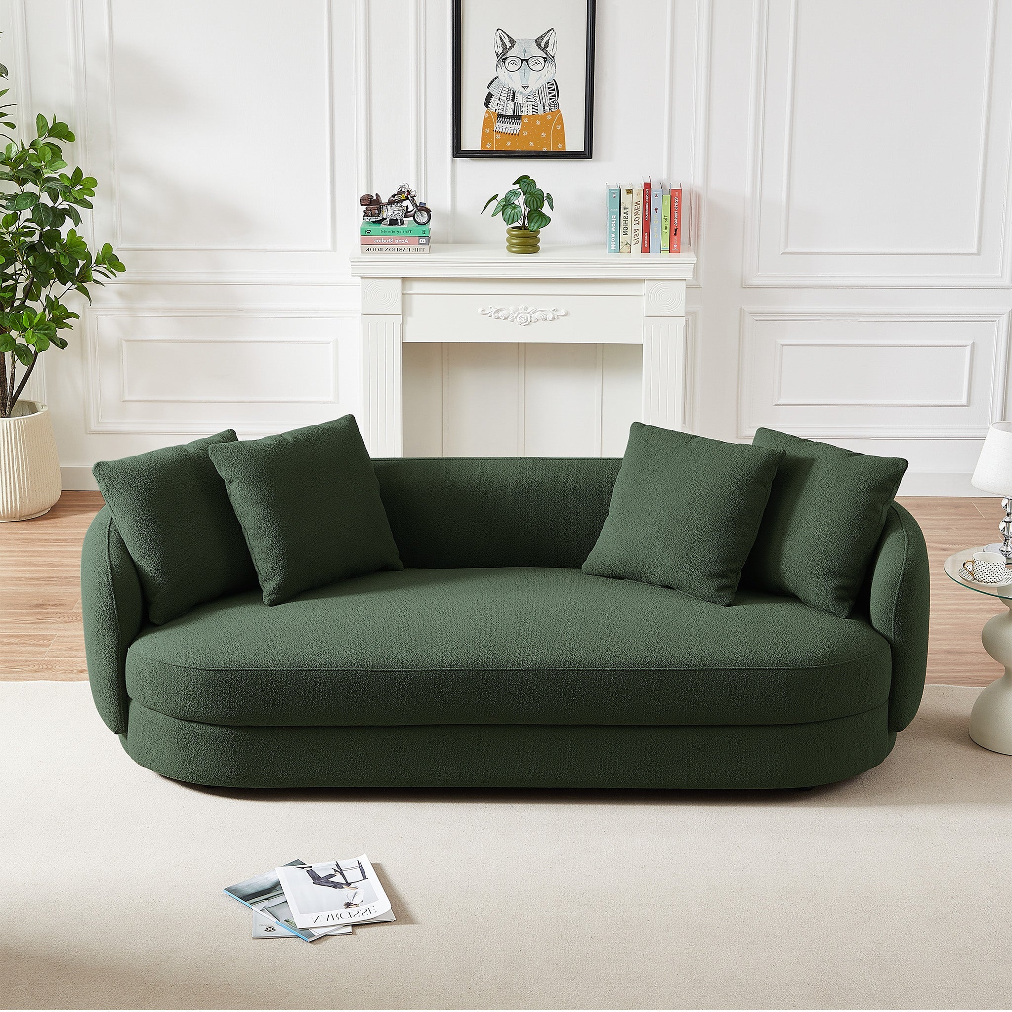 Dylan Modern Olive Green Boucle Sofa