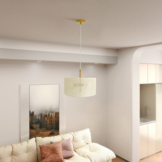 Glacier Pendant Lamp - Oak + Natural + Gold