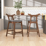 Hester Solid Wood Upholstered Square Counter Chair (Set Of 2)