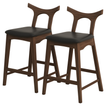 Hester Solid Wood Upholstered Square Bar Chair (Set Of 2)