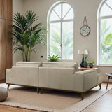 Kerrville Beige Leather Left Sectional Sofa