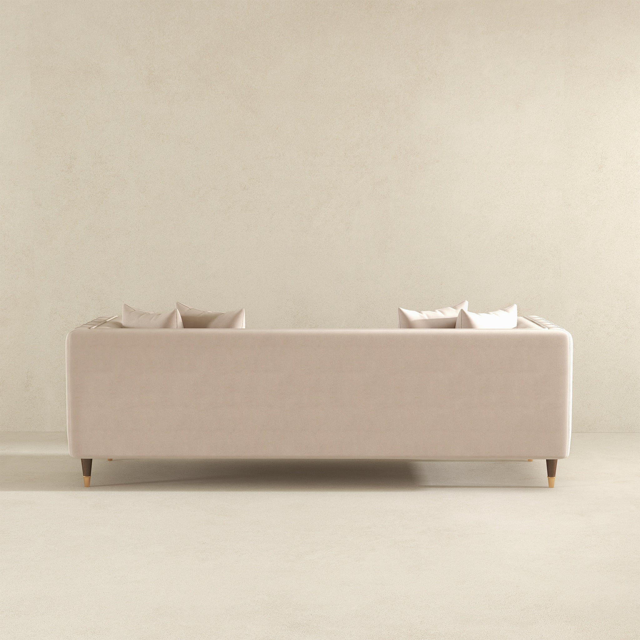 Nora Light Cream Velvet Sofa