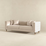 Nora Light Cream Velvet Sofa
