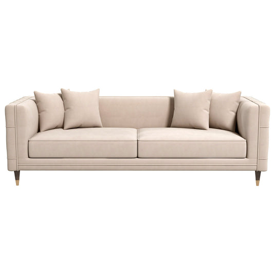 Nora Light Cream Velvet Sofa