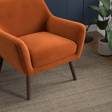 Panom Burnt Orange Velvet Lounge Chair