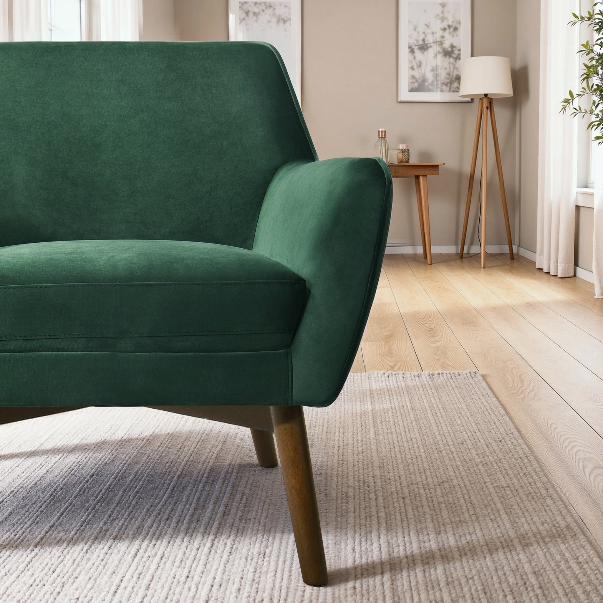 Panom Forest Green Velvet Lounge Chair