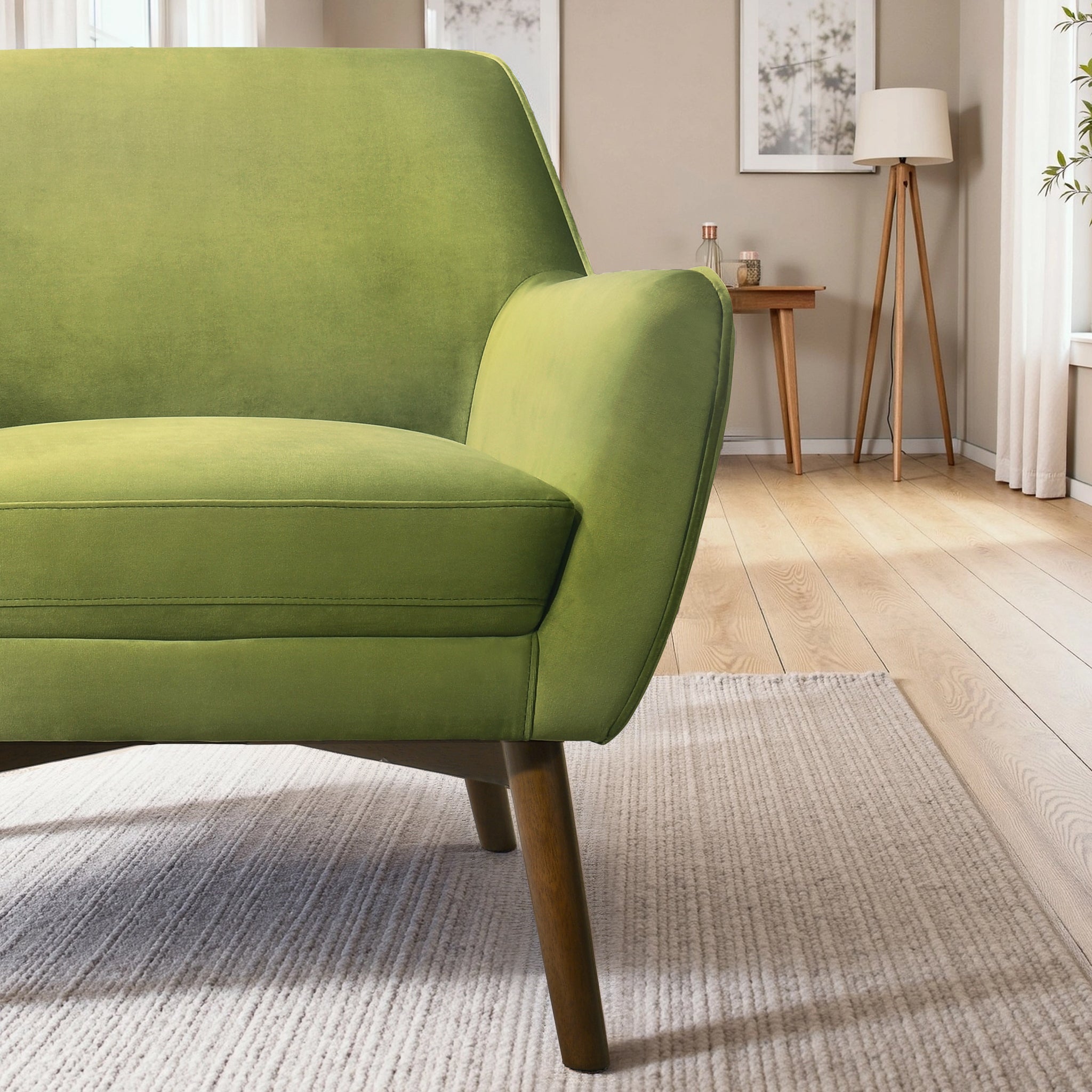 Panom Pistacho Green Velvet Lounge Chair