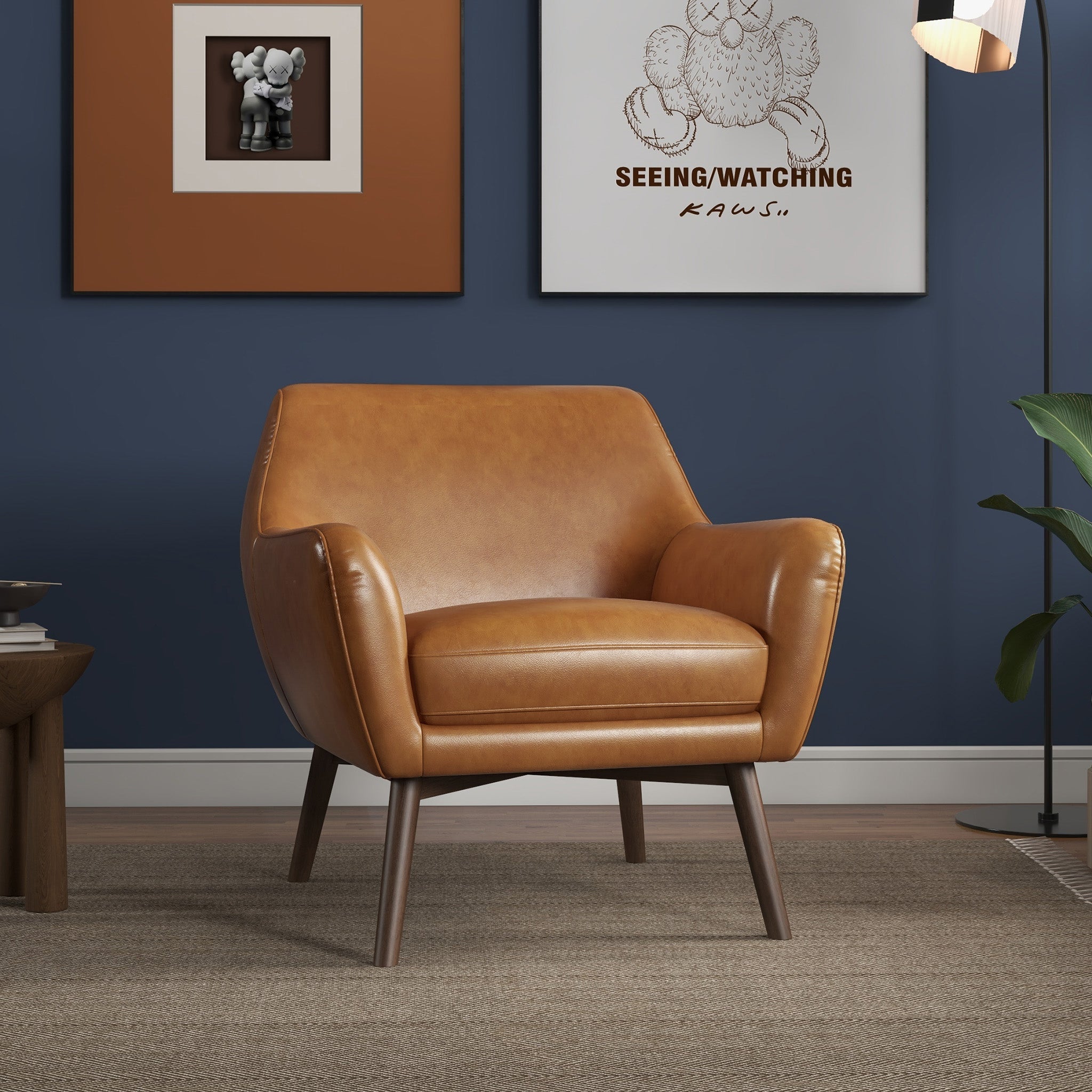 Panom Tan Leather Lounge Chair
