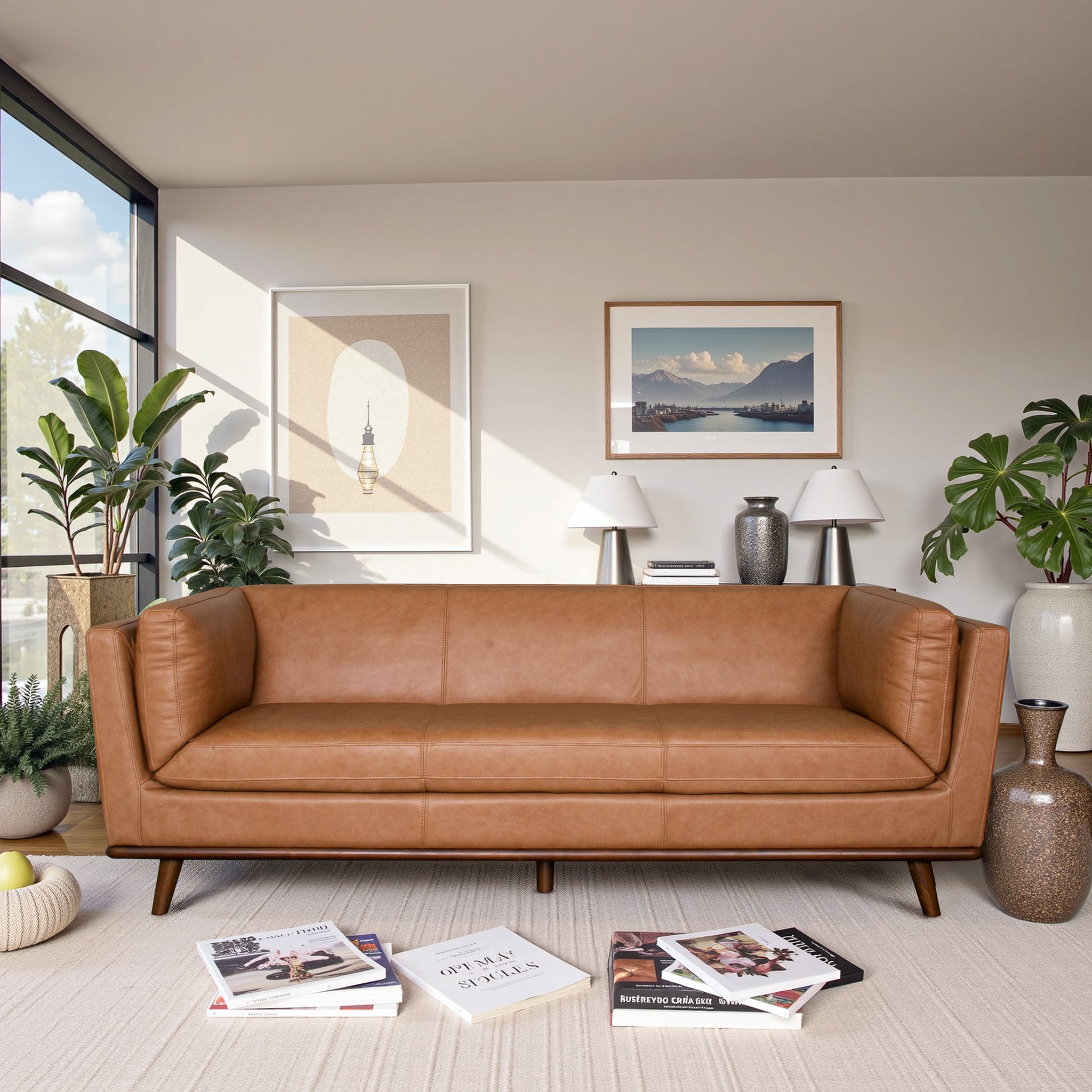 Phoenix Cognac Leather Sofa