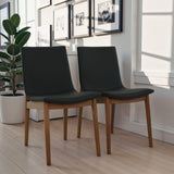 Ravel Easy-Clean Vegan Leather Mid-Century Modern Dining Chairs (Set of 2)