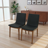 Ravel Easy-Clean Vegan Leather Mid-Century Modern Dining Chairs (Set of 2)