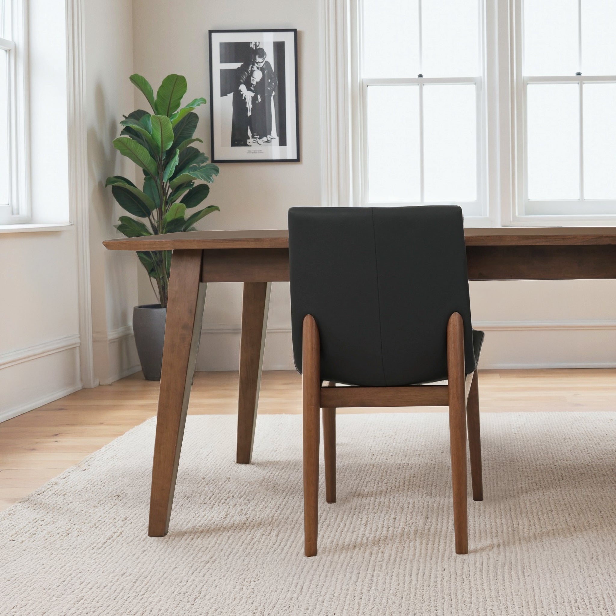 Ravel Easy-Clean Vegan Leather Mid-Century Modern Dining Chairs (Set of 2)