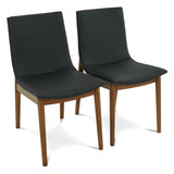 Ravel Easy-Clean Vegan Leather Mid-Century Modern Dining Chairs (Set of 2)