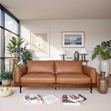 Utica Premium Leather Living Room Sofa with Metal Legs & Sustainable Materials