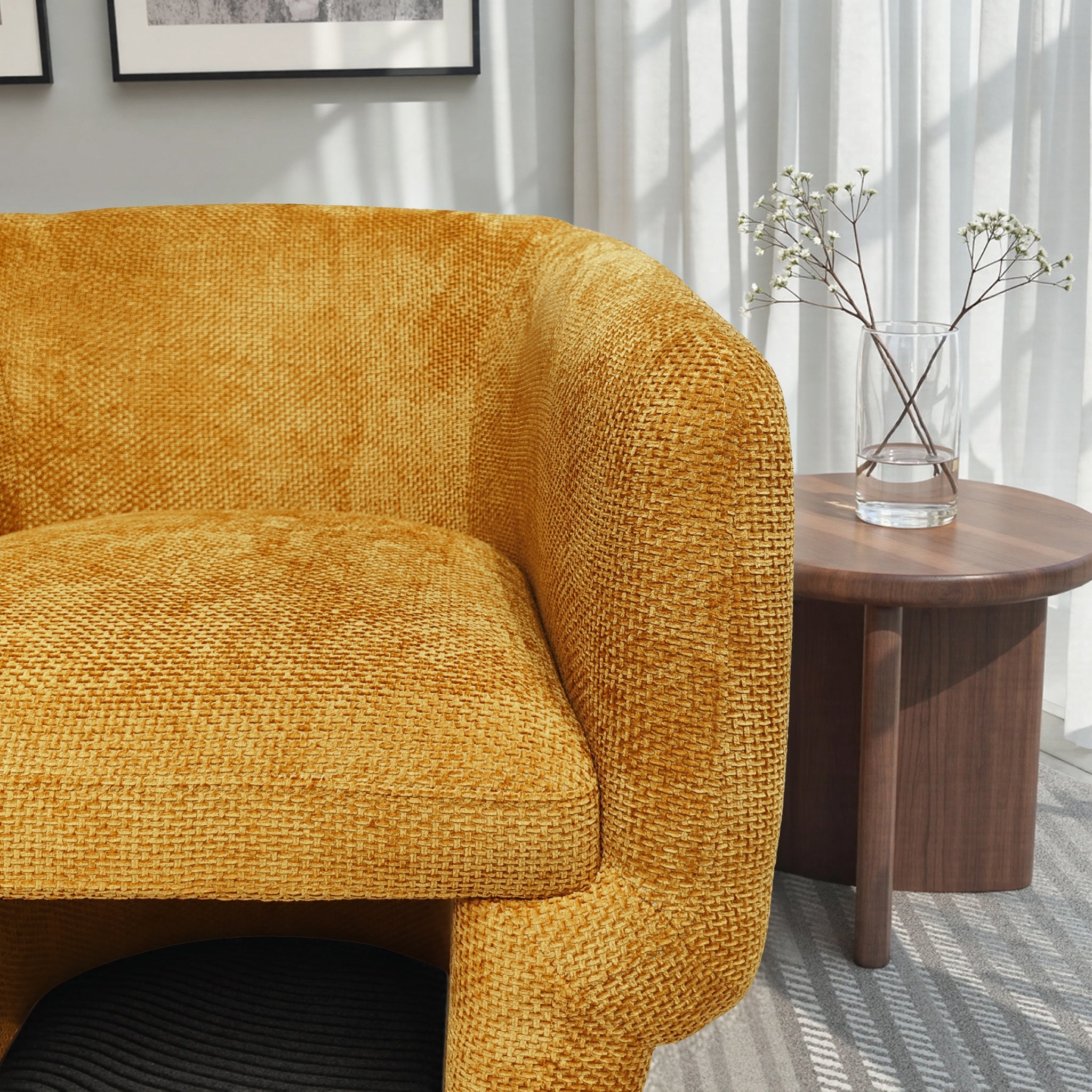 Wichita Gold Chenille Lounge Chair