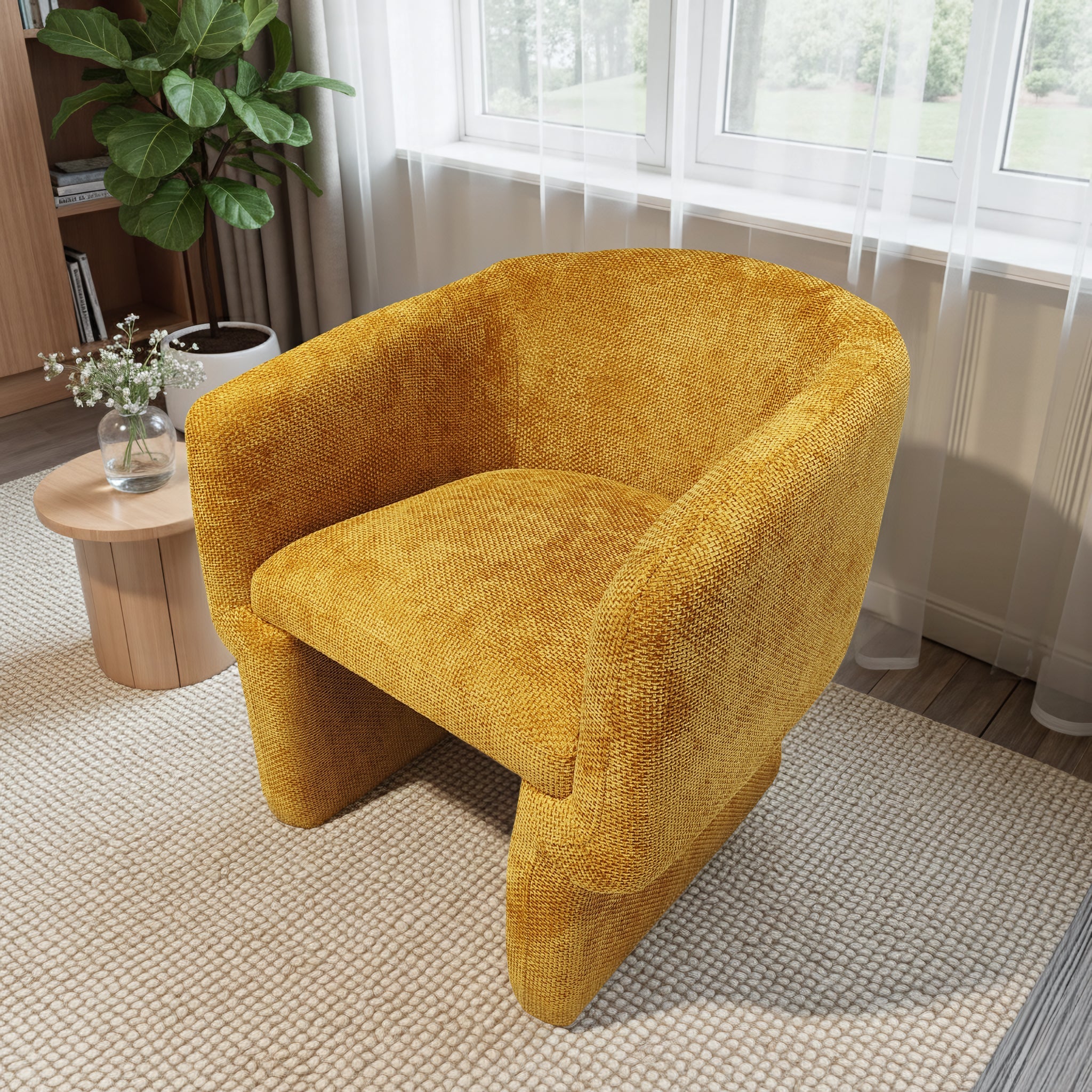 Wichita Gold Chenille Lounge Chair