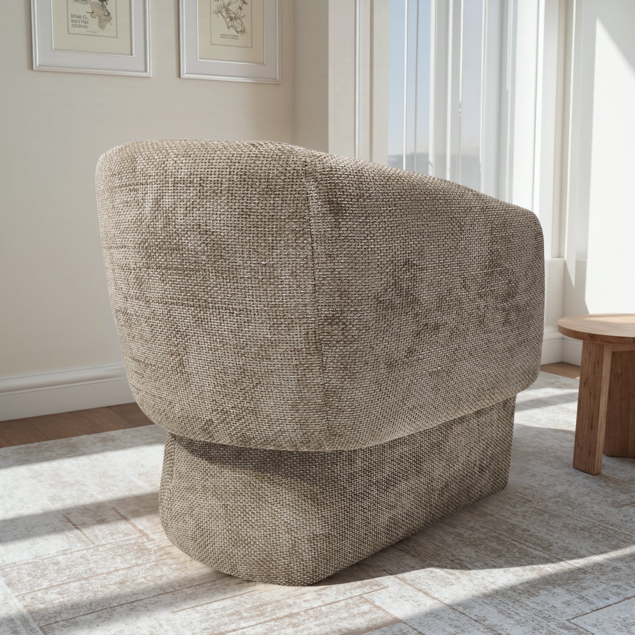 Wichita Light Brown Chenille Lounge Chair