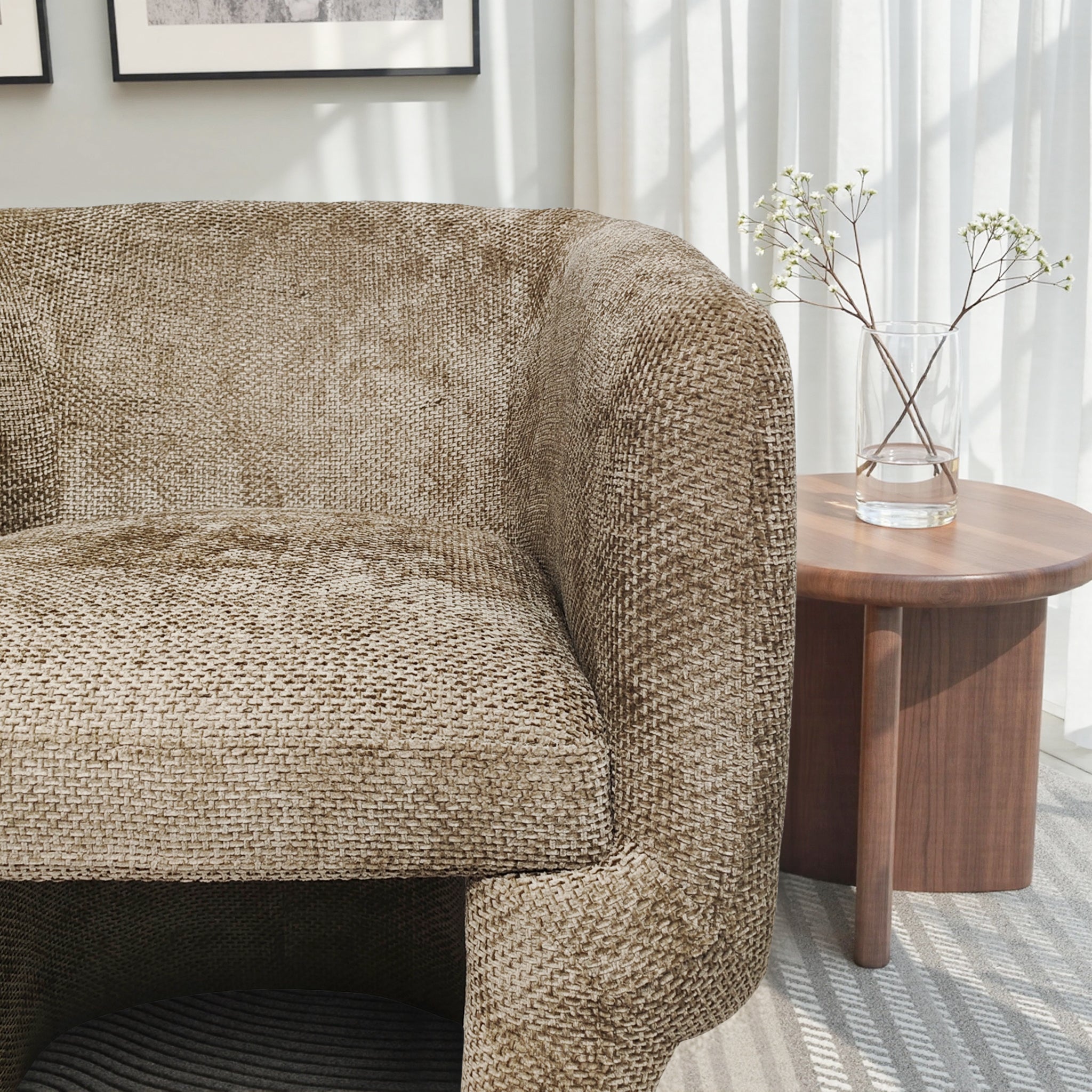 Wichita Light Brown Chenille Lounge Chair