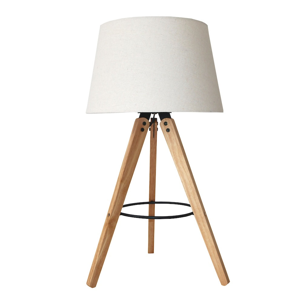 Birch Three Legged Wooden Bar Table Lamp - Natural