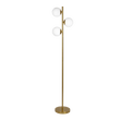 Brilliance Modern Gold Brush Floor Lamp, Opal Glass Shades and Round Metal Base