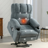 Power Electric massage lift lounge chair, suitable for the elderly, with heating and vibration functions, with USB, can be used for lying down. BLUE